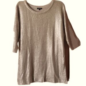 Max & Mia‎ Womans Metallic Gold Coated Sweater Tunic Size Small